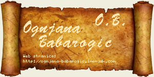 Ognjana Babarogić vizit kartica